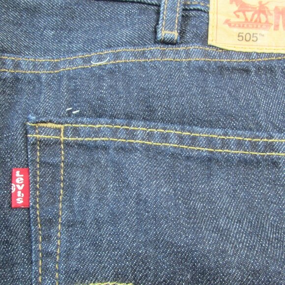 Levi's 505 Jeans Men Size 42x32 Blue Dark Wash Red Tape Regular Fit Straight Leg - Picture 8 of 9